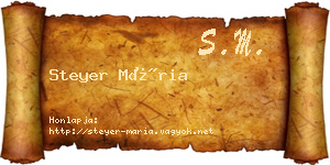 Steyer Mária névjegykártya