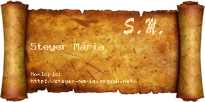 Steyer Mária névjegykártya