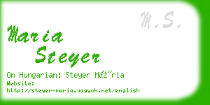 maria steyer business card